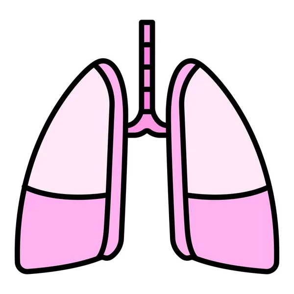 Enfermedad pulmones icono color contorno vector — Vector de stock