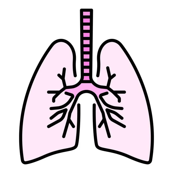 Lungs icono color contorno vector — Vector de stock