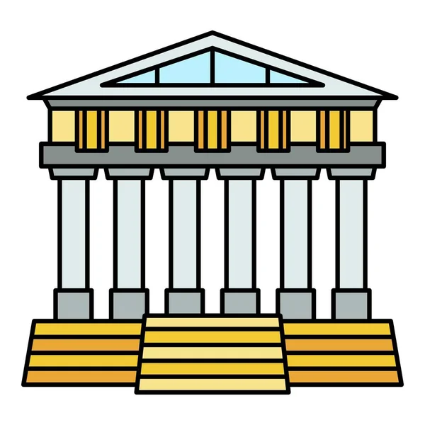 Greek temple icon color outline vector — Stock Vector