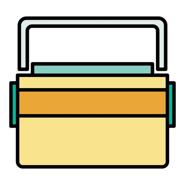 Big Lunchbox icono color contorno vector — Vector de stock