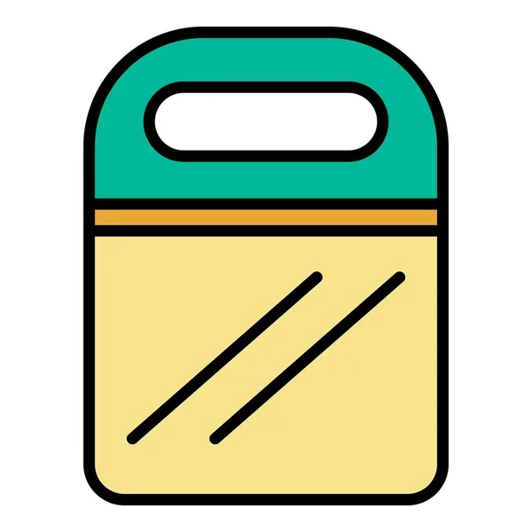 Paquet déjeuner icône couleur contour vecteur — Image vectorielle