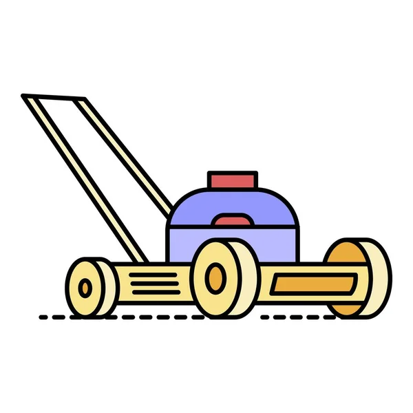 Motor grass cutter icon color outline vector — Stock Vector