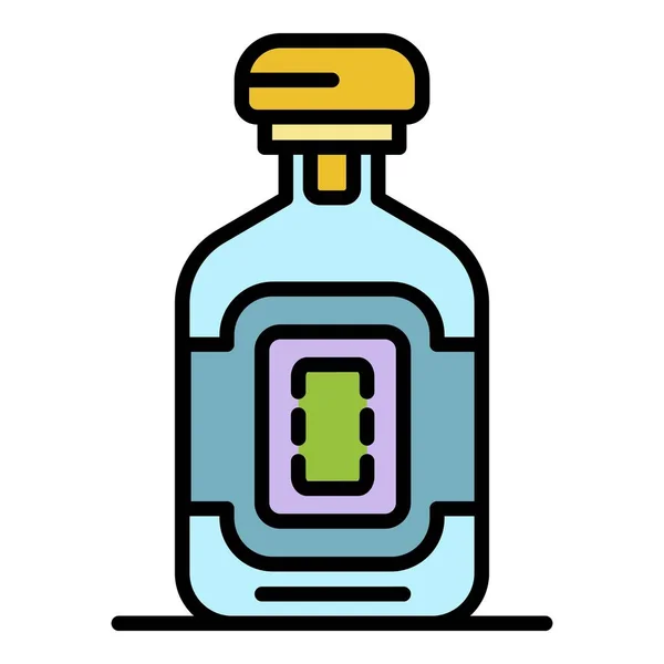 Whiskey fles pictogram kleur omtrek vector — Stockvector