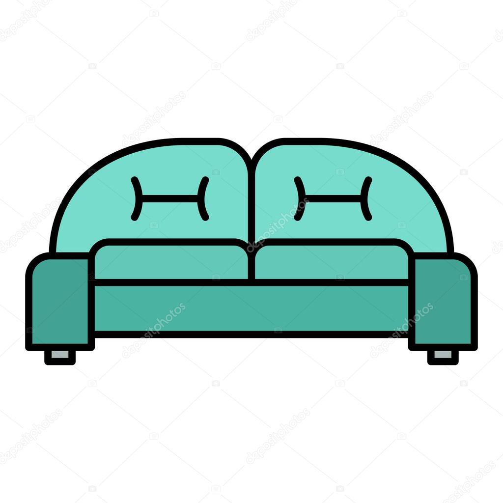Arm sofa icon color outline vector