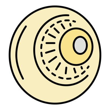 Taze mantar simgesi renk ana hatları vektörü