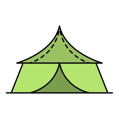 Gazebo simgesi renk ana hatları vektörü