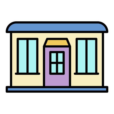 Elbise Caddesi ikonu renk ana hatları vektörü