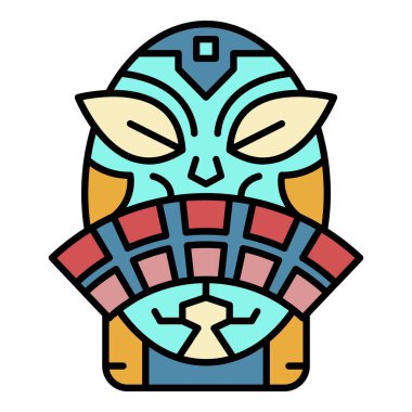 Tropikal idol renk ana hatları vektörü