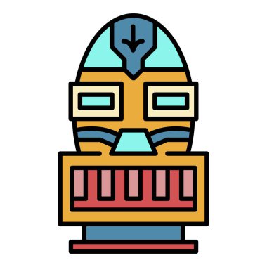 Ada idol simgesi renk ana hatları vektörü