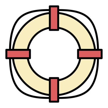 Lifebuoy simgesi renk ana hatları vektörü