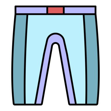 Dalış şortu simgesi renk ana hatları vektörü
