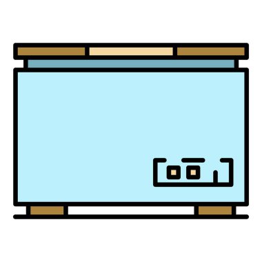 Dondurma dondurucu simgesi renk ana hatları vektörü