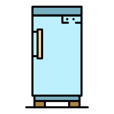 Buzdolabı simgesi renk ana hatları vektörü