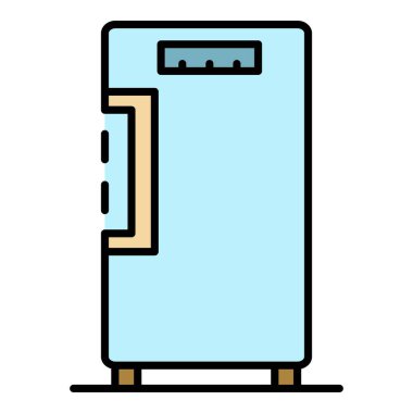 Yiyecek dondurucu simgesi renk ana hatları vektörü