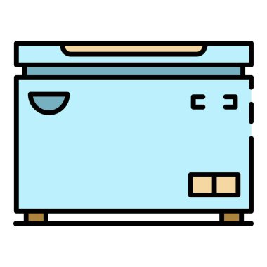 Yatay dondurucu simgesi renk ana hatları vektörü