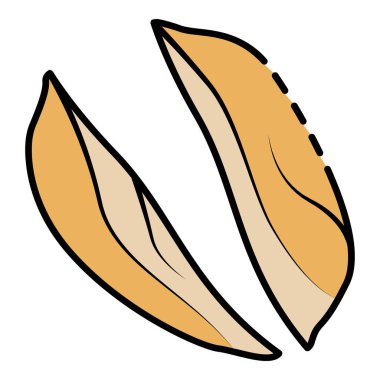 Kesilmiş fıstık ikonu renk ana hatları vektörü