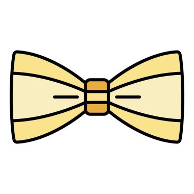 Erkek papyon simgesi renk ana hatları vektörü