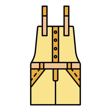 İş giyimi simgesi renk ana hatları vektörü