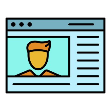 Webinar başlangıç sayfası renk ana hatları vektörü