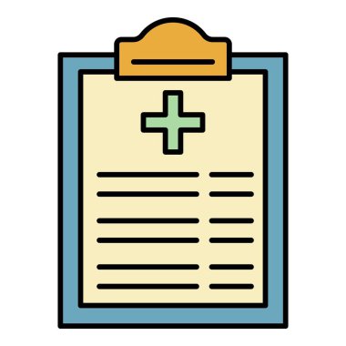 Tıbbi denetim panosu renk ana hatları vektörü