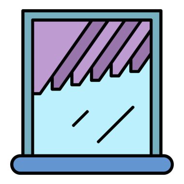 Pencere gölgesi renk dış hat vektörü