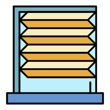 Yatay jaluzi kaydırma simgesi renk ana hatları vektörü