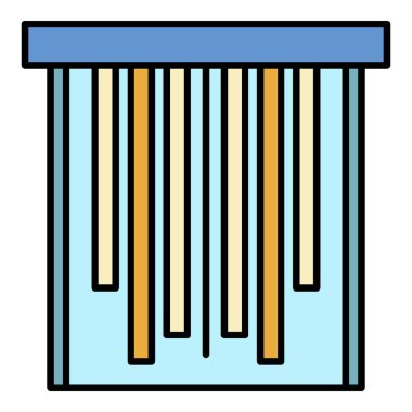 Dikey pencere kaydırma simgesi renk ana hatları vektörü