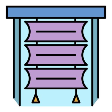 Soyut louvers simgesi renk ana hatları vektörü