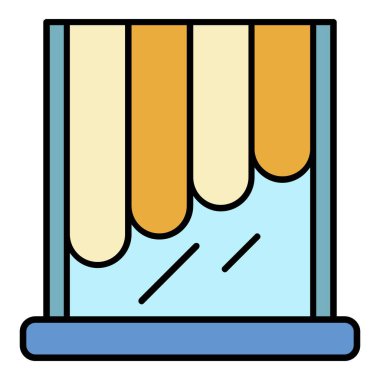 Dekorasyon lobu simge renk ana hatları vektörü