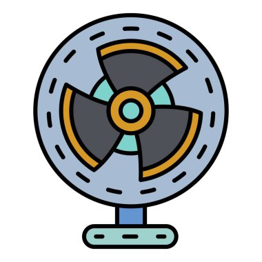 Ev havası hayran simgesi renk ana hatları vektörü