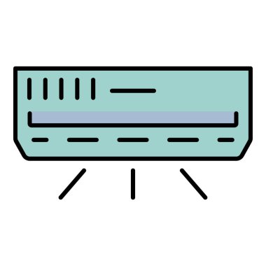 Klima simgesi renk ana hatları vektörü