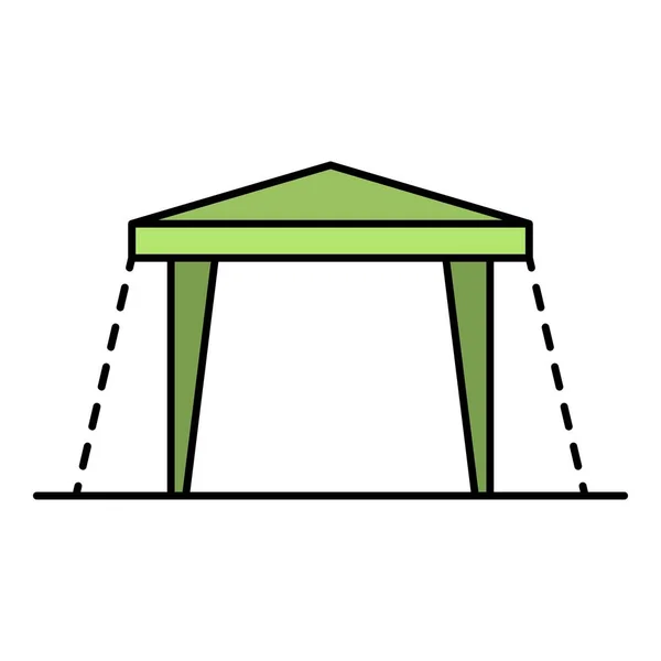 Вектор контура иконки палатки — стоковый вектор
