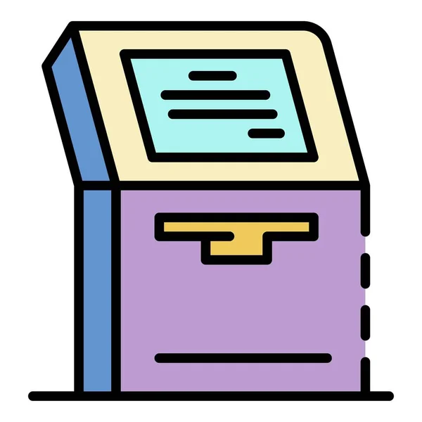 Ícone da máquina de pagamento vetor de contorno de cor — Vetor de Stock