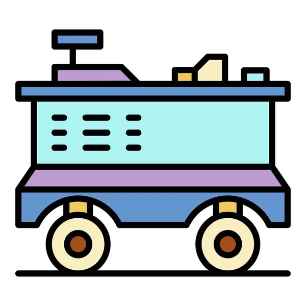 Shop cart icône couleur contour vecteur — Image vectorielle