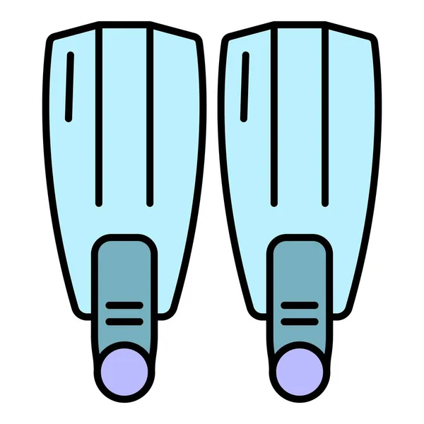 Flippers pictogram kleur omtrek vector — Stockvector