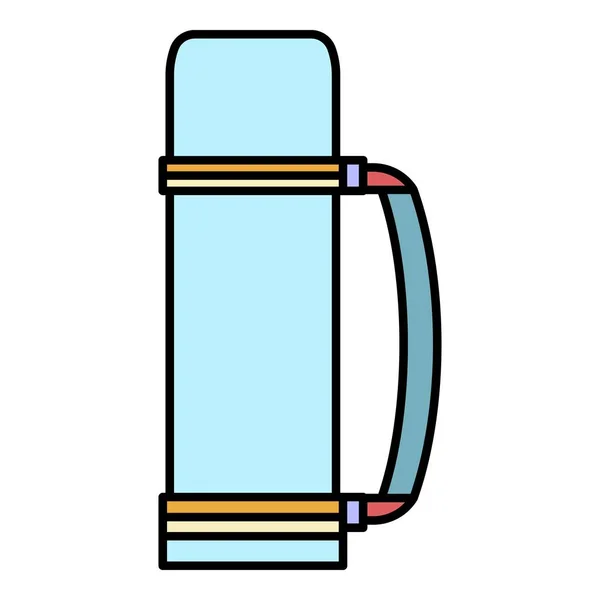 Thermos bouteille icône couleur contour vecteur — Image vectorielle