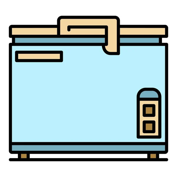 Chest freezer icon color outline vector — Stock Vector