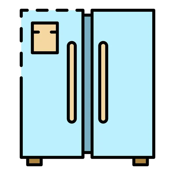 Puerta congelador icono color contorno vector — Archivo Imágenes Vectoriales