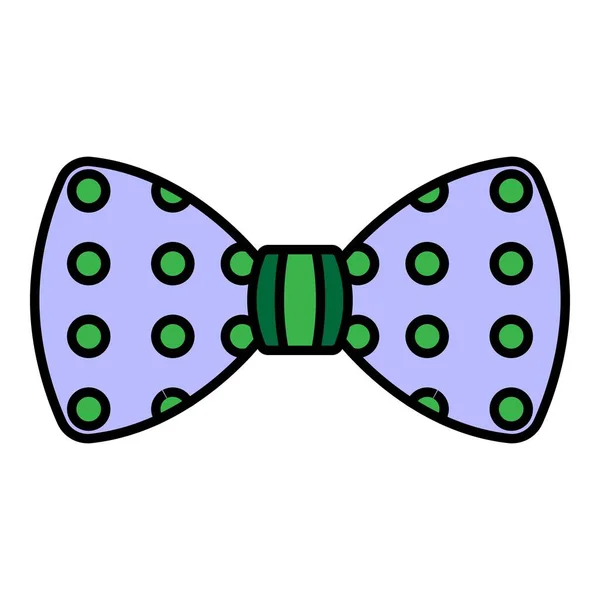 Duża kropka muszka krawat ikona kolor zarys wektor — Wektor stockowy
