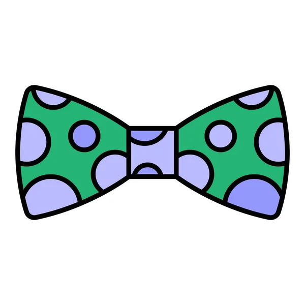 Polka muszka krawat ikona kolor zarys wektor — Wektor stockowy