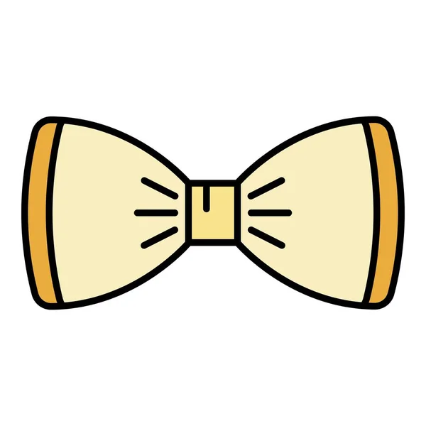 Smokingi muszka krawat ikona kolor zarys wektor — Wektor stockowy
