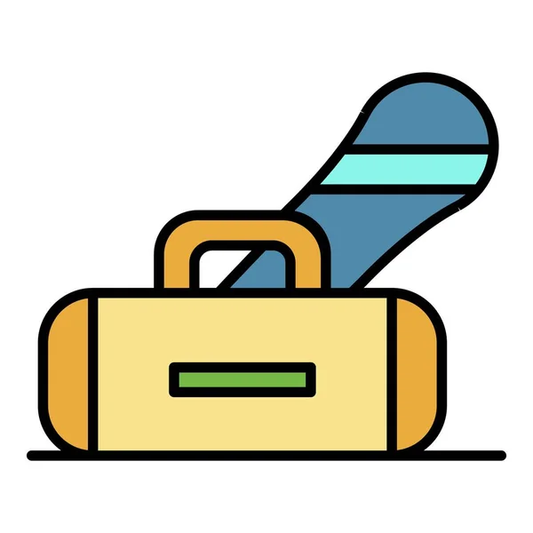 Snowboarding sprzęt ikona kolor zarys wektor — Wektor stockowy