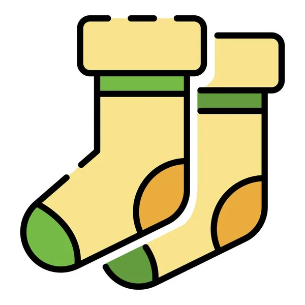 Вектор кольорового контуру зимових шкарпеток — стоковий вектор