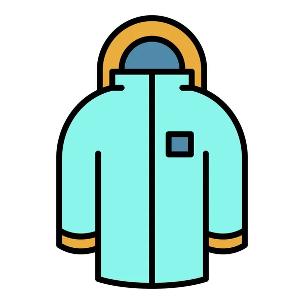 Inverno jaqueta ícone cor contorno vetor — Vetor de Stock