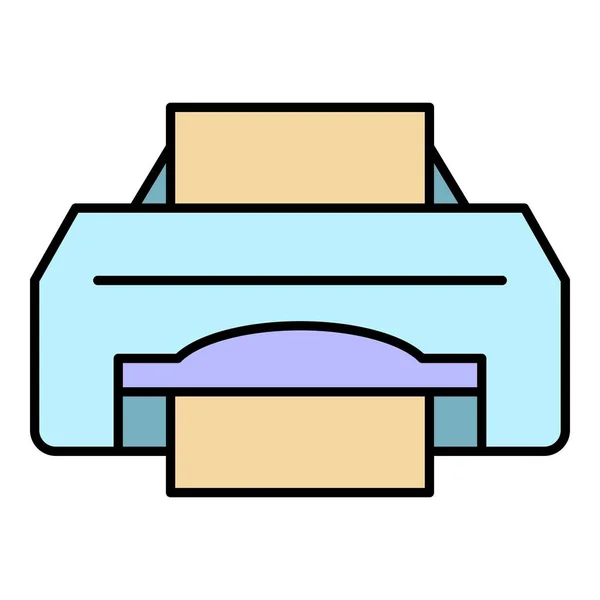 喷墨打印机图标颜色轮廓矢量 — 图库矢量图片