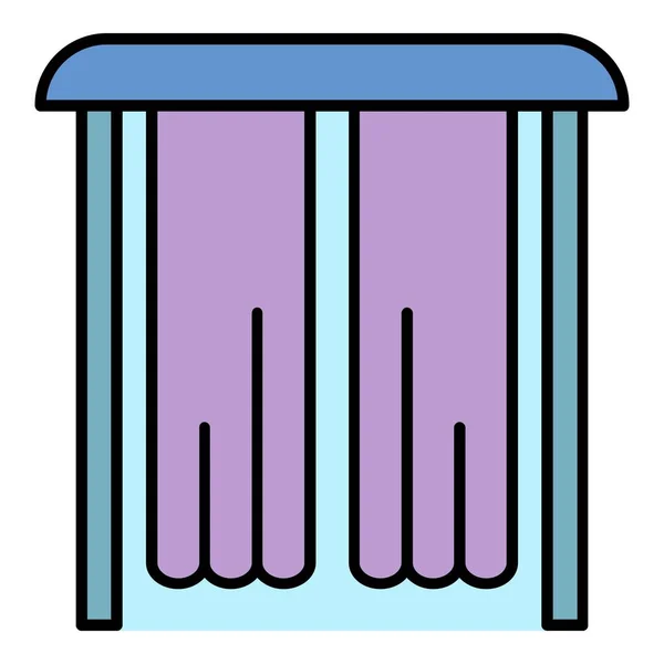 Dekoration Vorhang Symbol Farbe Umrissvektor — Stockvektor