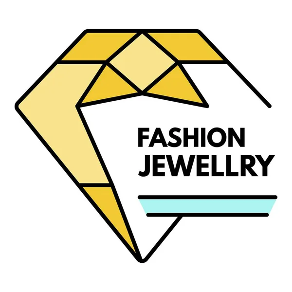 Logo de diamante de moda, estilo de esquema — Archivo Imágenes Vectoriales