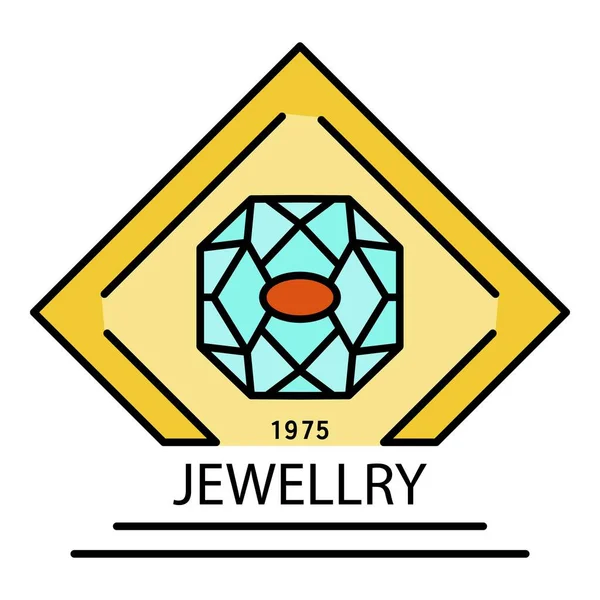 Elegante sieraden logo, Kaderstijl — Stockvector