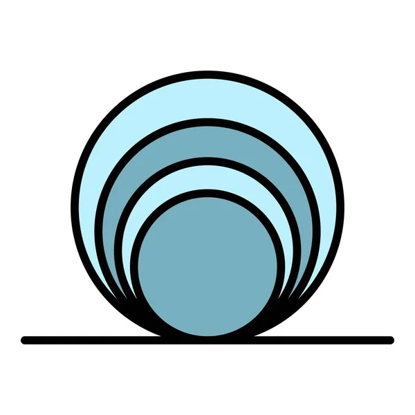 Cirkel spoel pictogram kleur omtrek vector — Stockvector