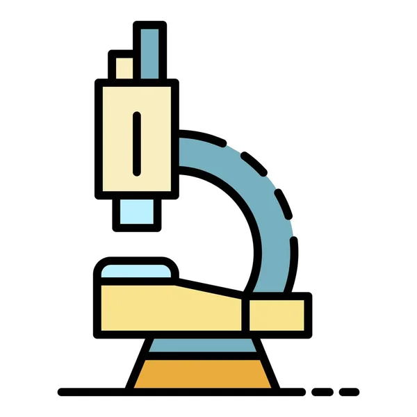 Skolans mikroskop ikon färg kontur vektor — Stock vektor